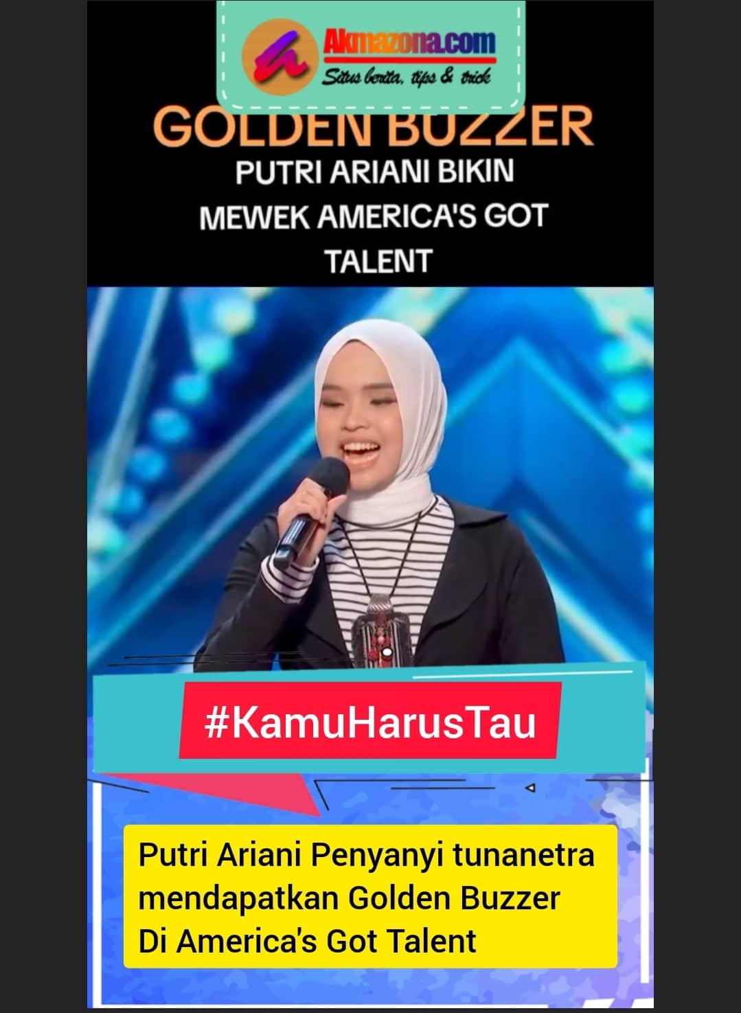 Mengenal Putri Ariani Penyanyi Disabilitas Peraih Golden Buzzer Di Am